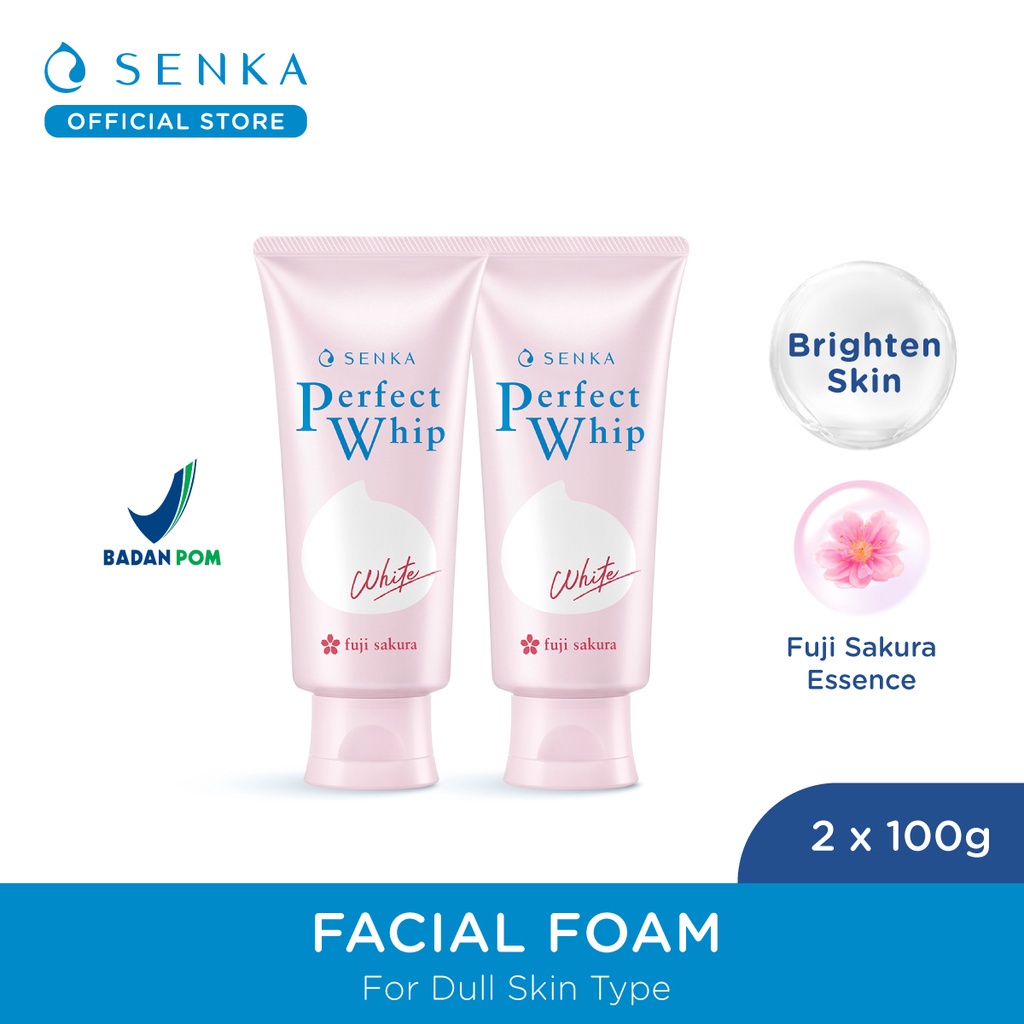 [9-23 May BUY 2 GET 6 Hadiah Terbatas/Hari] SENKA [Twinpack] Perfect Whip Vibrant White Facial Foam From Japan 100g