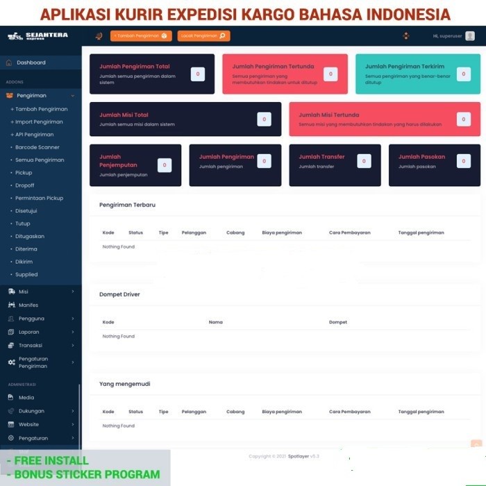 Source Code Aplikasi Cargo Expedisi Trucking Kurir Logistik Laravel - Invoice