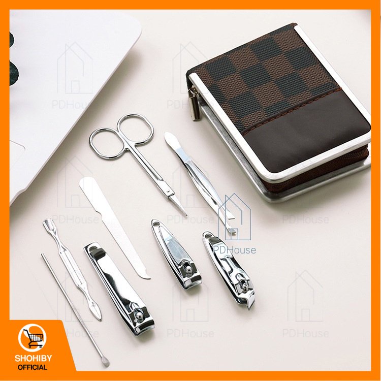 SET GUNTING KUKU 9 pcs / PEMOTONG KUKU SET / SET MANICURE PEDICURE 9 pcs PORTABLE KOTAK RESLETING 9in1