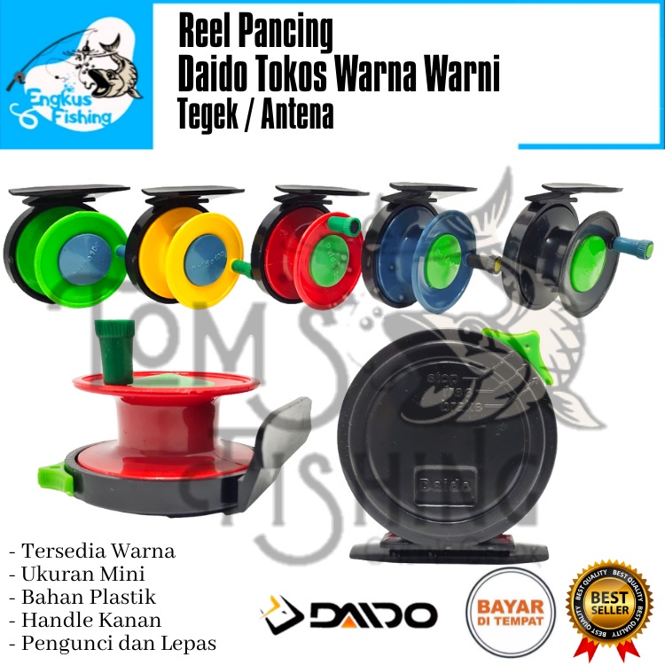 Reel Pancing Tokoz Tokos Daido Warna Warni Mini Murah Cocok Tegek / Joran - Engkus Fishing