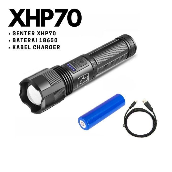 COD Senter LED XHP70.2 90000 Lumens / SENTER SUPER TERANG JARAK JAUH ZOOM - XHP70 Batre 1