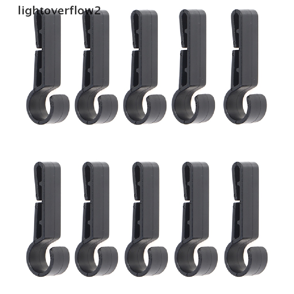 [lightoverflow2] 10Pcs Plastic Helmet Clips Attachment Head Light Clamps Black Set Headlamp Hook [ID]