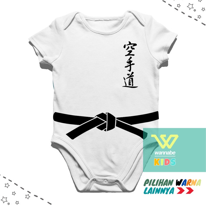 Jumper Bayi Custom Karate| Baju Bayi 0 - 12 bulan | Jumper Bayi Lucu - Putih, S