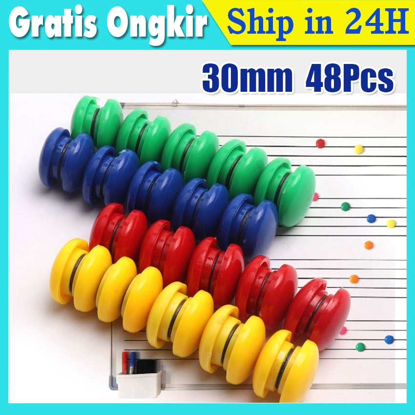 

Magnet Papan Tulis Magnetic Pin Whiteboard 3cm 1pack 48pcs