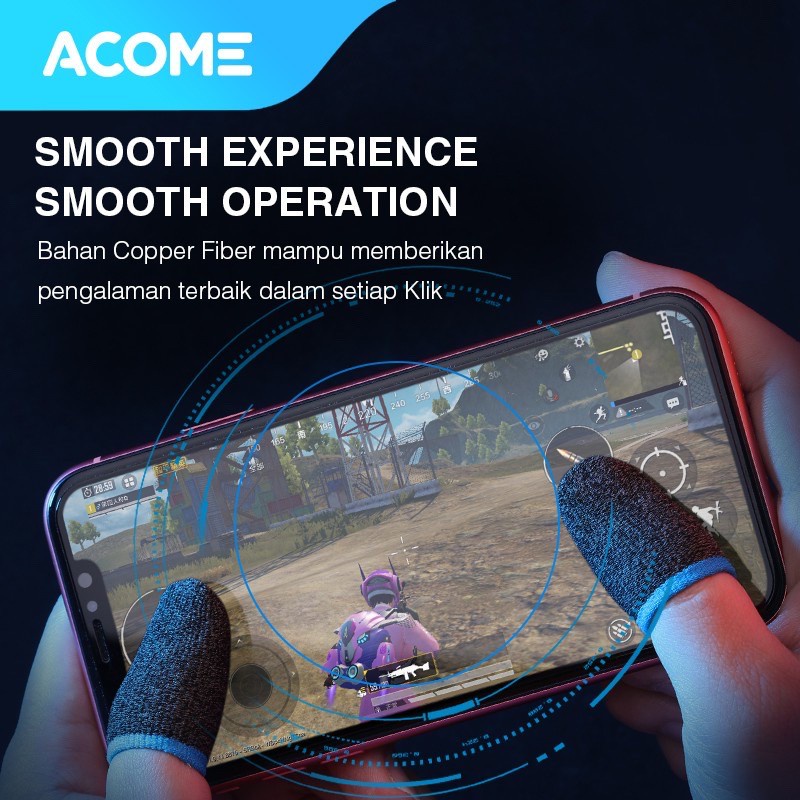 ACOME AFS01 Sarung Jari Jempol 1 Pasang Game Mobile PUBG Controller Touch Screen