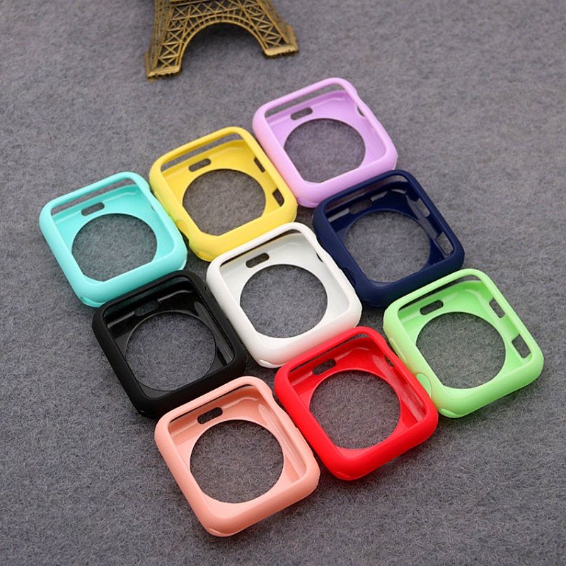 Cover Pelindung Layar Untuk A * ple Watch Case 45mm 41mm 44mm 40mm 42mm 38mm Soft Full TPU Silicone Case Untuk Seri Iwatch7 6 5 4 3