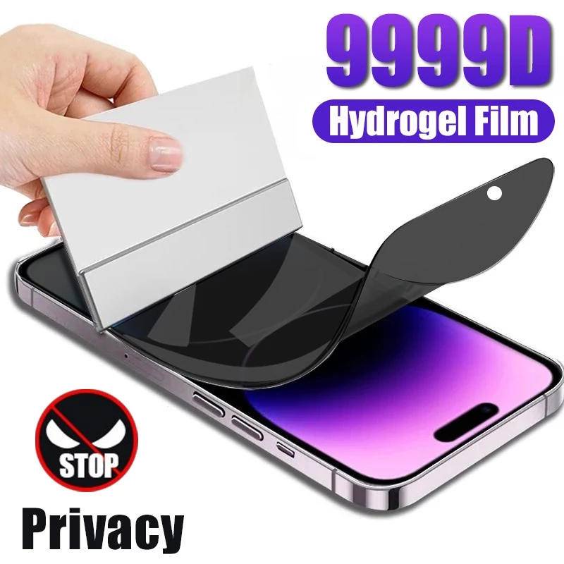 IPHONE 9999d Film Hidrogel Anti Spy Untuk Iphone14 13 12 11 Pro MAX Plus Mini Pelindung Layar Privasi Untuk Iphone7 8 6 6S Plus SE 2022 2020 14Plus 13Mini 12Mini