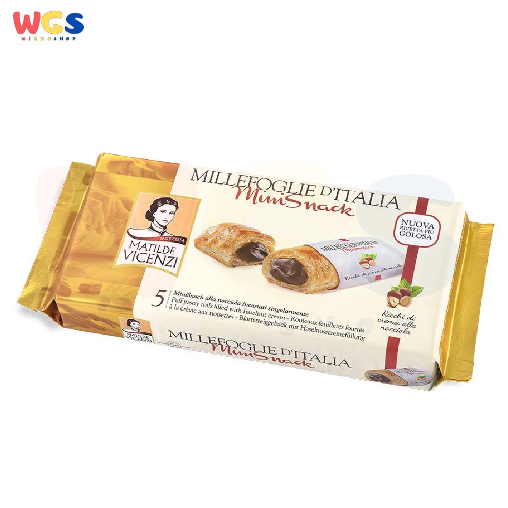 Biskuit Matilde Vicenzi Millefoglie D'Italia Mini Puff Hazelnut Cream 125g