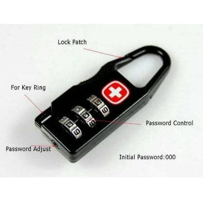 Gembok Swiss Password Code Lock Kunci Koper Tas Locker Kombinasi Angka Travel Bag