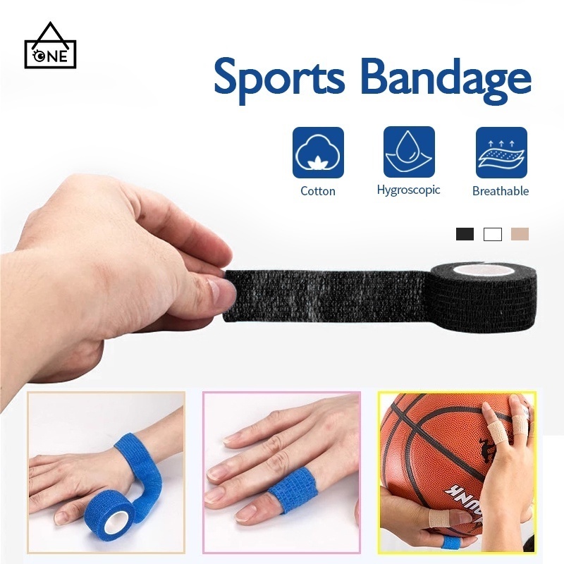 5pcs Finger Tape Wrist Tape Taping Olahraga Olahraga Tapping Support Olahraga 4.5 Meter  Tapping Volly Perban Elastis Jari Tangan 5cm X 4.5m