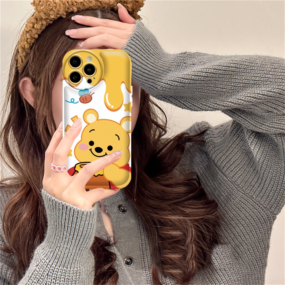 Case Realme 10 C15 C12 C25S C11 C20 realme5 5i 6i C3 8i C21Y C25Y Lucu Winnie the Pooh Dan Doraemon Bantal Udara TPU Phone Cover