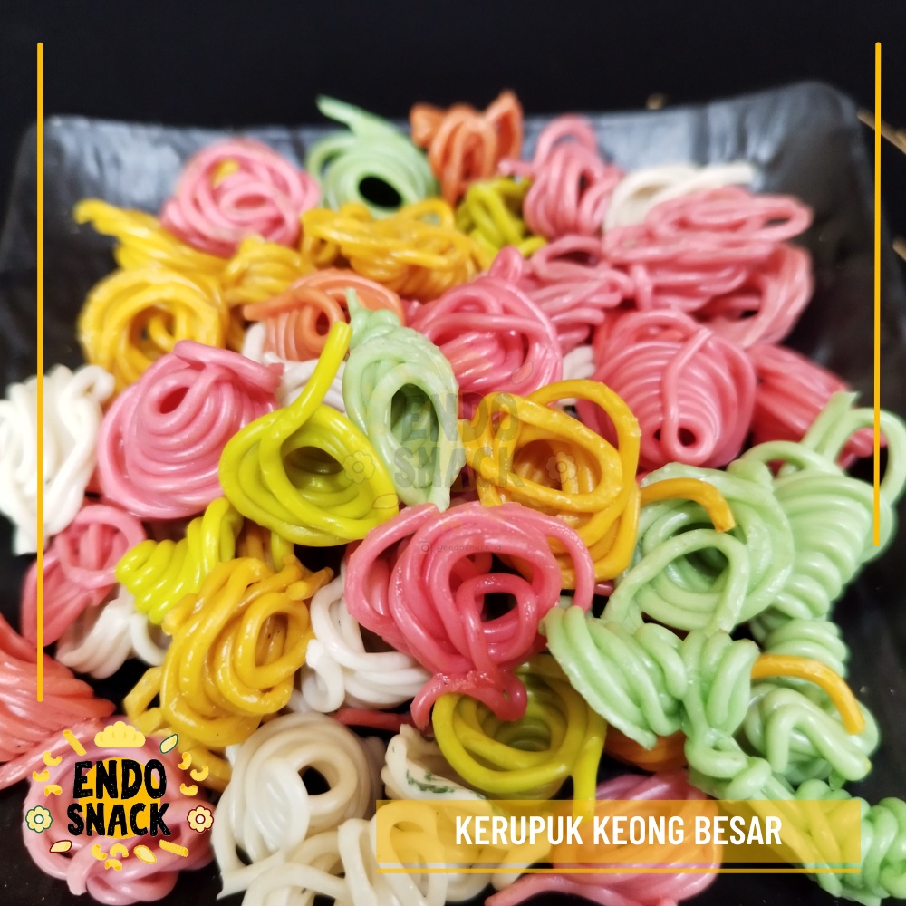 KERUPUK KEONG BESAR 1Kg WARNA WARNI, Untuk Seblak, digoreng