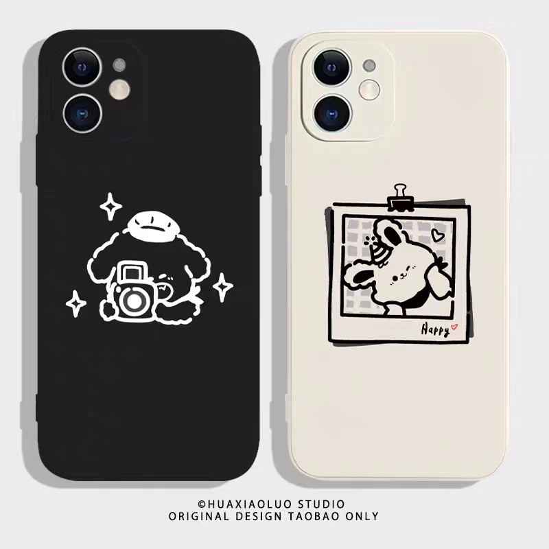 IPHONE Ins Pola Pasangan Cocok Untuk Iphone14 14pro 14plus 13 13pro 13prm iPhone12 7Plus 8Plus Xr XS 13 Pro Max Empat Sudut Casing Ponsel Tahan Guncangan