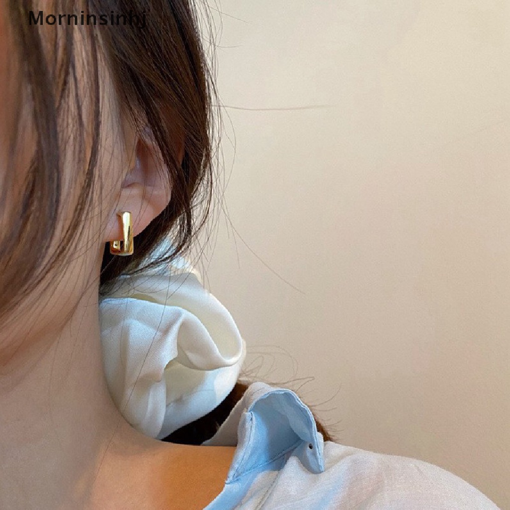 Mornin Baru Fashion Wanita Anti Karat Glossy Stud Earrings Temperamen Wanita Anting Persegi Pesta Hadiah Ulang Tahun Perhiasan id