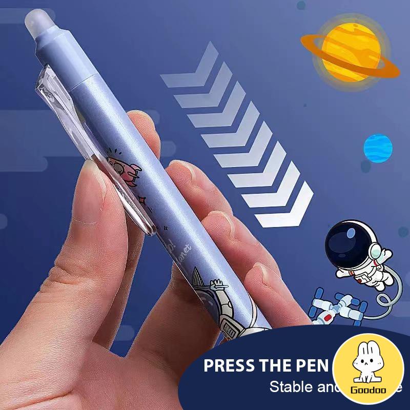 Pulpen Gel Desain Astronot Warna，Biru Hitam Mudah Dihapus，Stationery Accessories -Doo