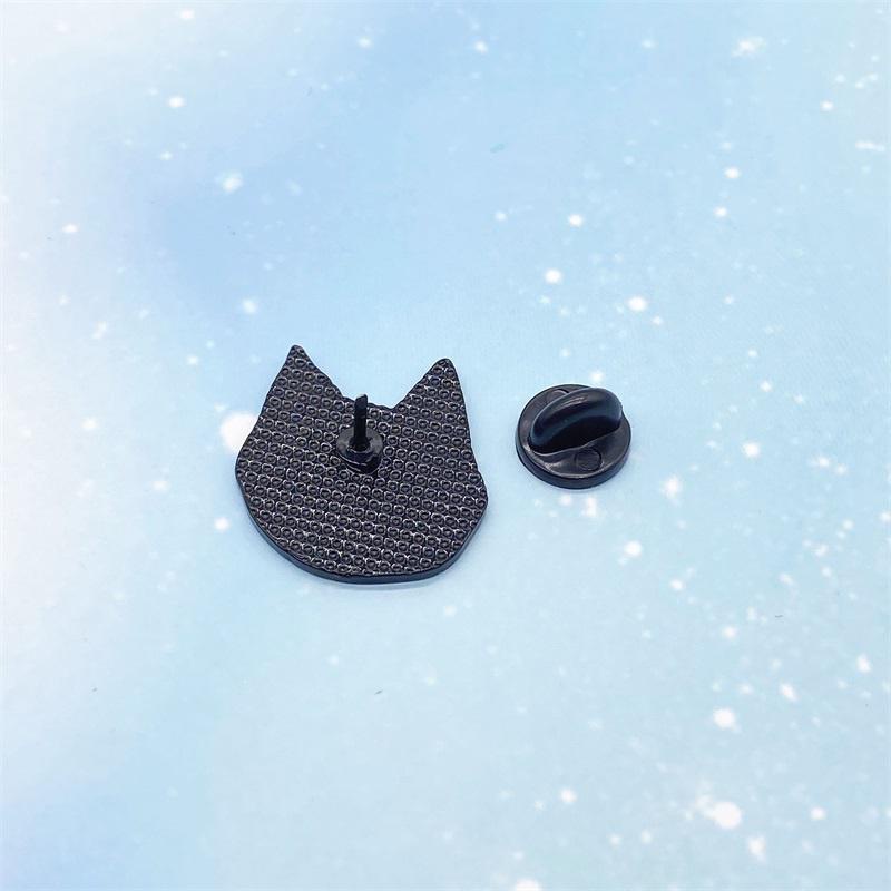 Enamel Pin Lucu Hitam Putih Kucing Tas Bros Fashion Perhiasan