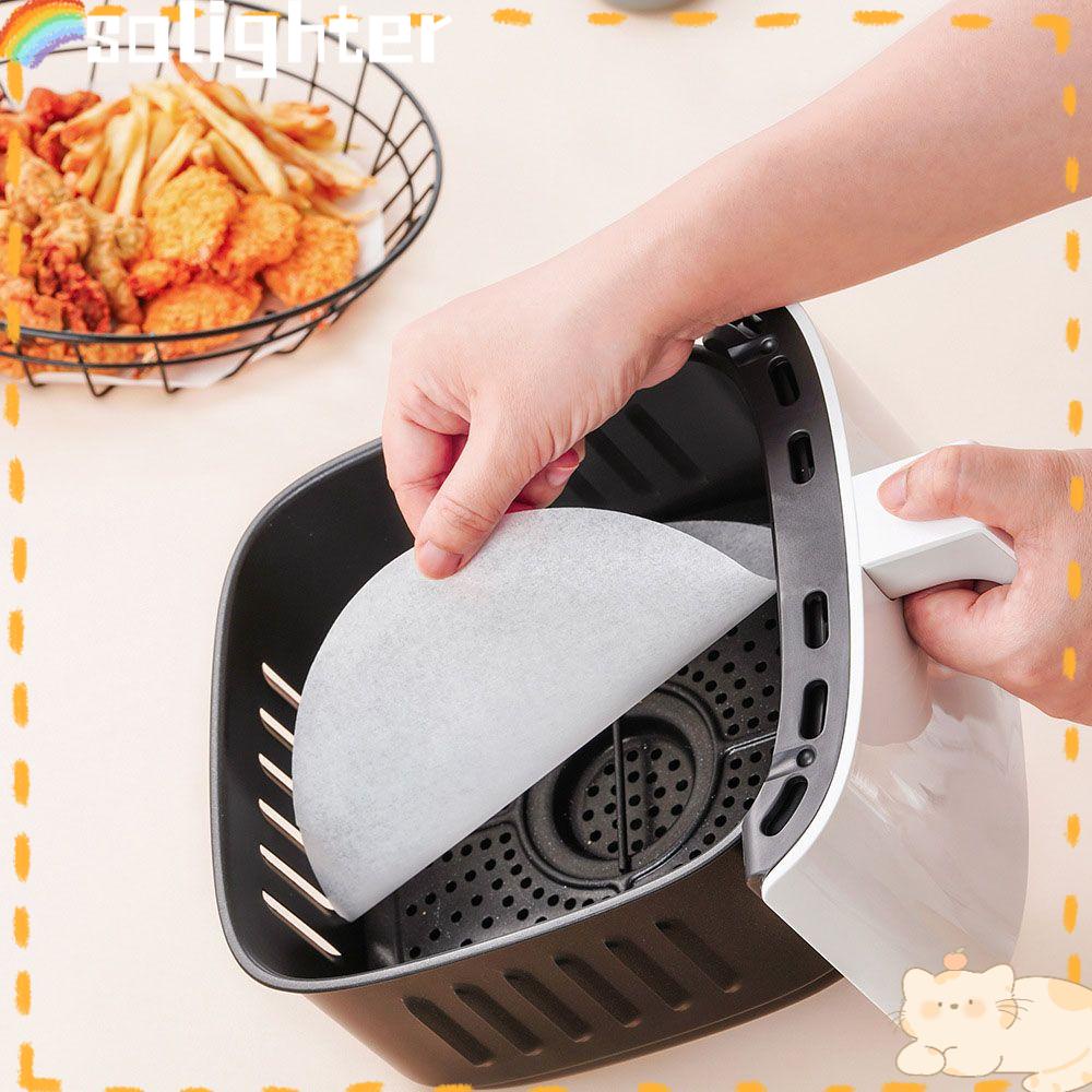 Solighter 100Pcs/Bag Air Fryer Liners Bakeware Baking &amp; Pastry Tools Cookies Alas Kukus Anti Lengket