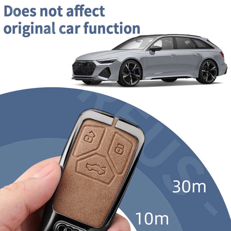 Audi Zinc Alloy Kulit Case Kunci Mobil Full Wrap Cover Smart Key Protector Untuk A3 8l A1 Q5 TT mk2 A5 A4 B7 B8 B5 A6 C7 C6 Q7 Q3 RS3