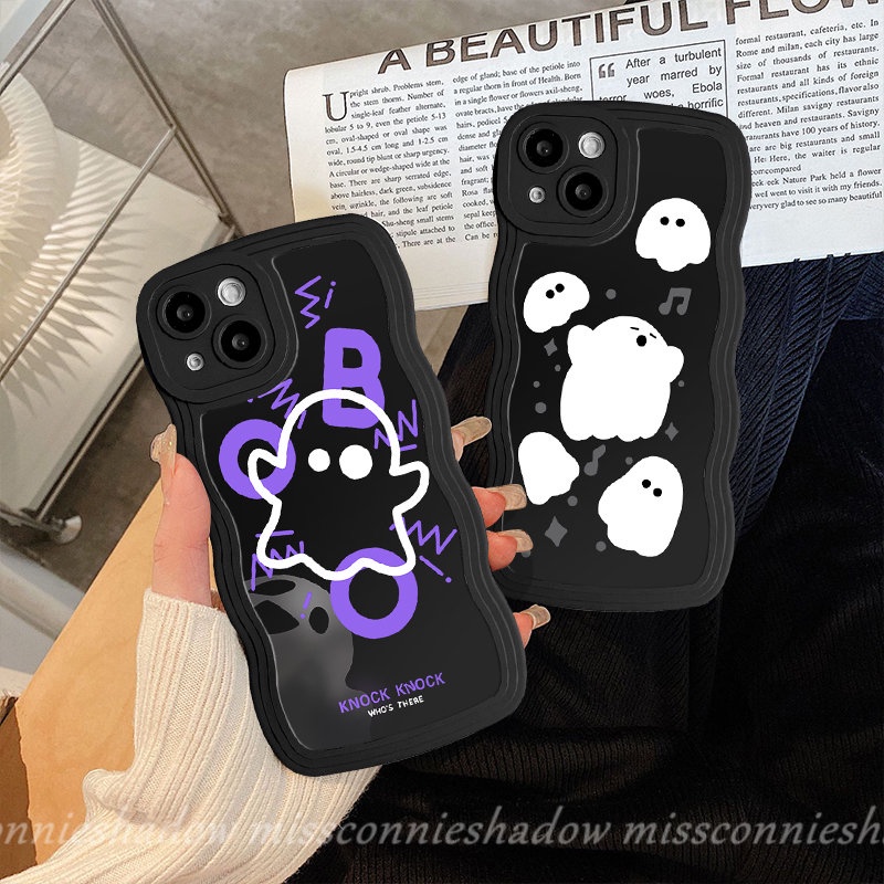 Redmi Note9 10 10s 11 11s 8 11Pro 9s 10Pro Max Redmi 10C A1 10 9T 9 9A A1+10A 9C NFC POCO M3 X3 NFC Pro Mi 11T Pro Ghost Lucu Kartun Monster Kecil Soft Wavy Edge Case