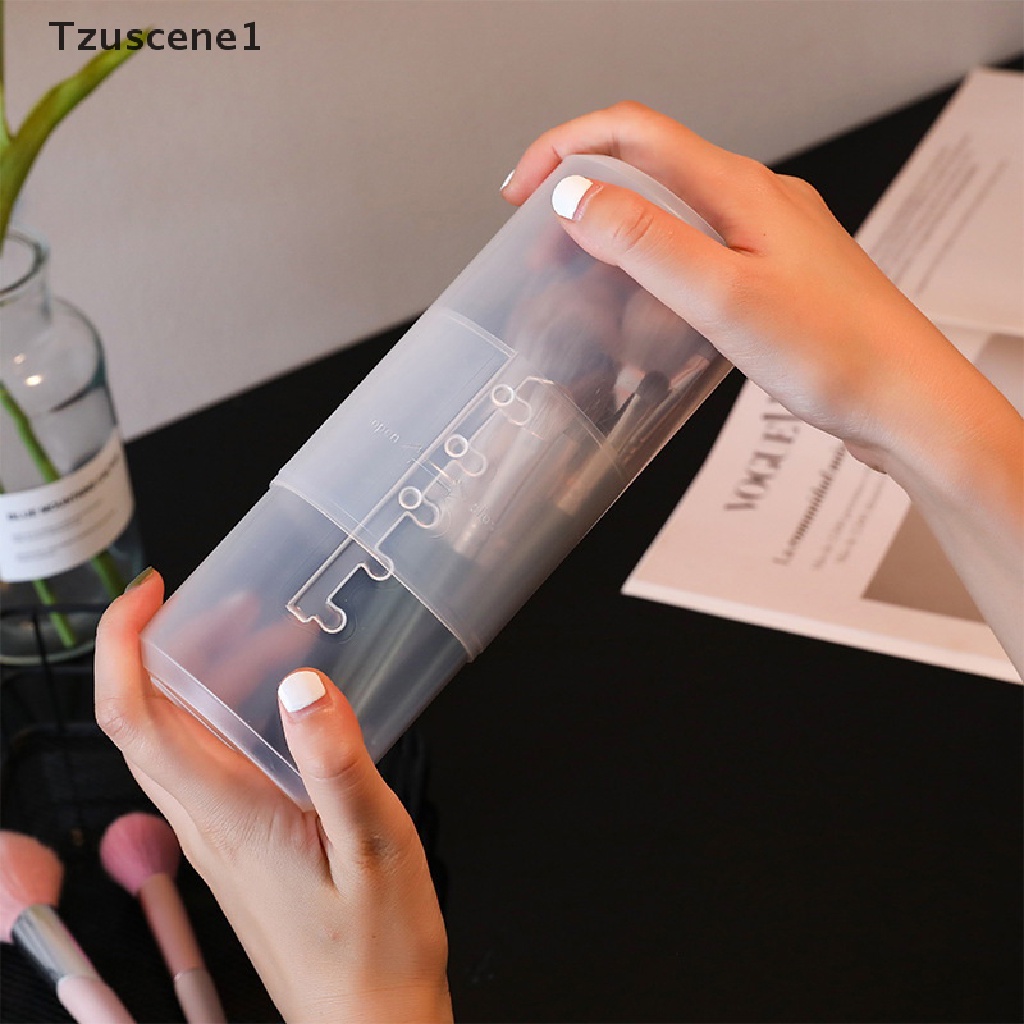 [Tzuscene1] Tempat Kuas Makeup Plastik Travel Kosmetik Kosong Case Adjustable Storage Box Butik