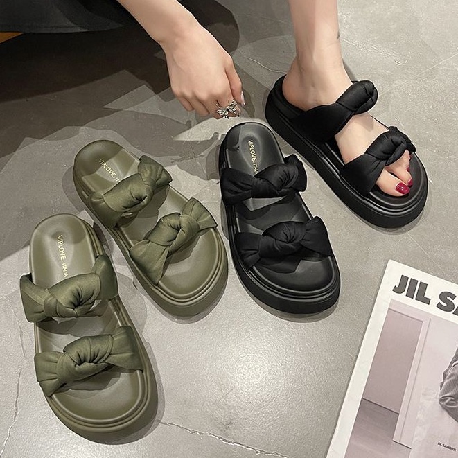 9075 Sepatu Sandal Slop Wanita Import Korean Sandal