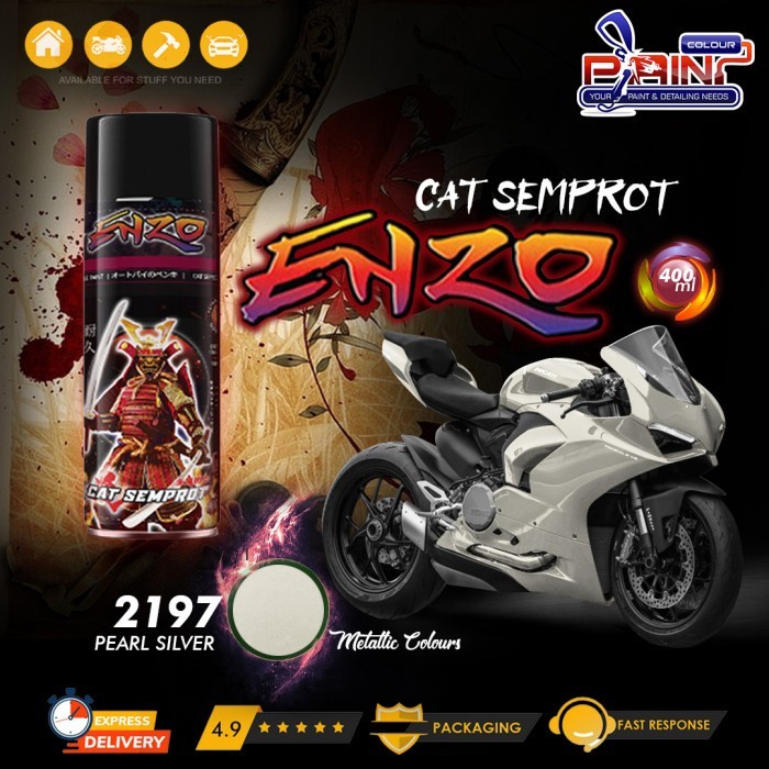 Cat Semprot ENZO 2197 PEARL SILVER Bukan Samurai/Pylox Enzo Metallic