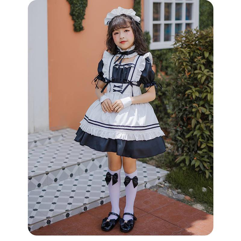 【Wetrose】Ready Stock Cute Soft Girl Anak Cewek Gadis Muda Japanese Lolita Maid Costume Cosplay Anime Dress Suit Set