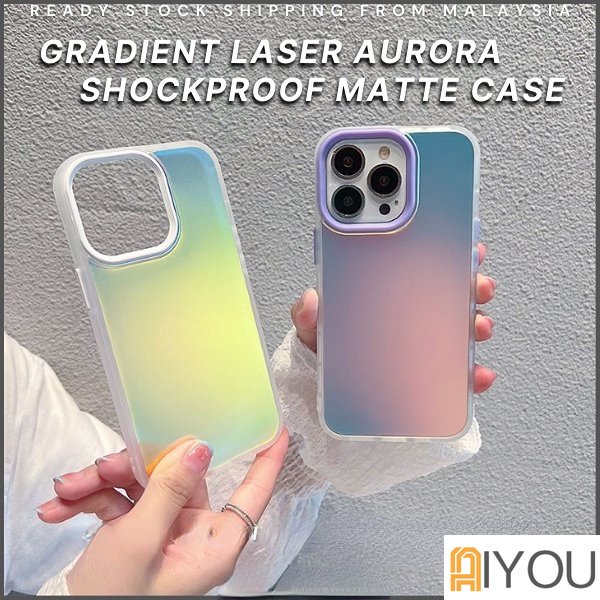 IPHONE Casing Ponsel Warna-Warni Gradasi Untuk Iphone14 13 12 11 Pro Max X XR XS Max7 8 Plus SE2 3sarung Telepon Glitter Laser Transparan