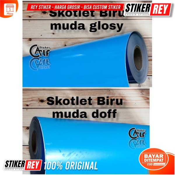 sticker. skotlet biru doff/ glosy 1 meter . variasi motor