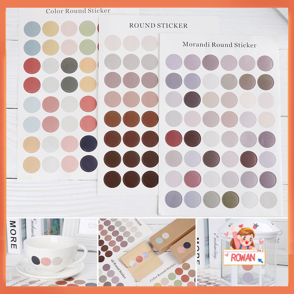 R-flower1/5sheets Sealing Stiker Morandi Color Scrapbook Bentuk Dot Dapat Ditulis