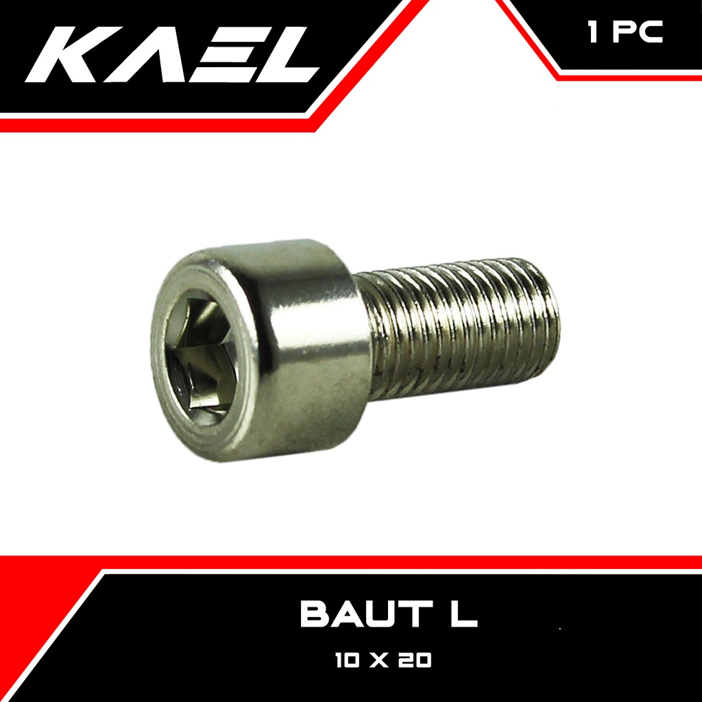 Baut L 10 X 20 Kunci 8 Pitch 1,25 L8 M10x20 K8 Baud Bolt