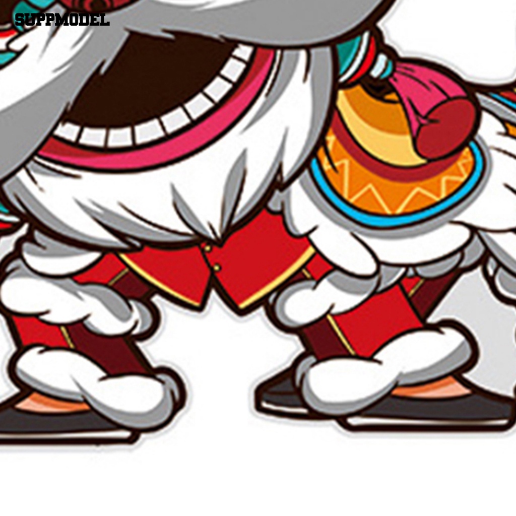 Suppmodel Stiker Dekoratif Ramah Lingkungan Untuk ATV Pasang Nasional Lion Dance Stiker Mobil Pola Indah