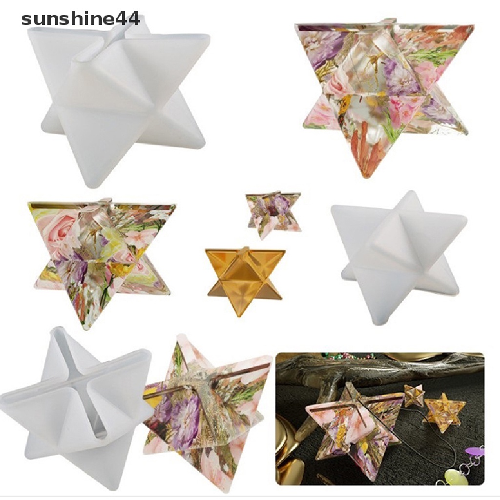 Sunshine 20-60cm DIY Hexagram Cetakan Silikon Resin Epoxy Casg Kristal Liontin Ornamen ID