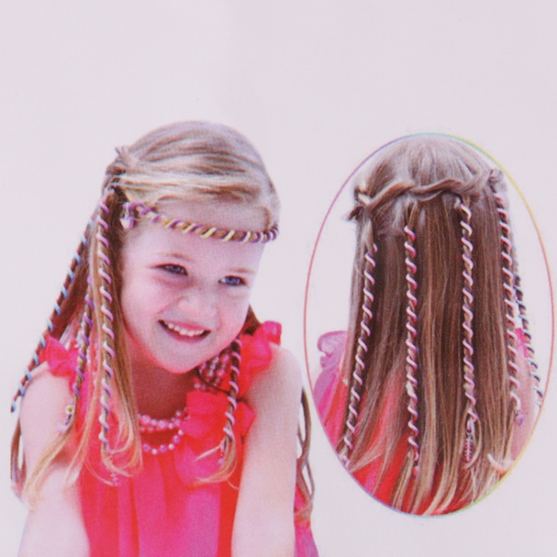 6pcs/set Ins Gaya Gadis Manis Lembut Artefak Rambut Band/Warna-Warni DIY Twist Braid Curly Alat Styling Rambut Anak Aksesoris