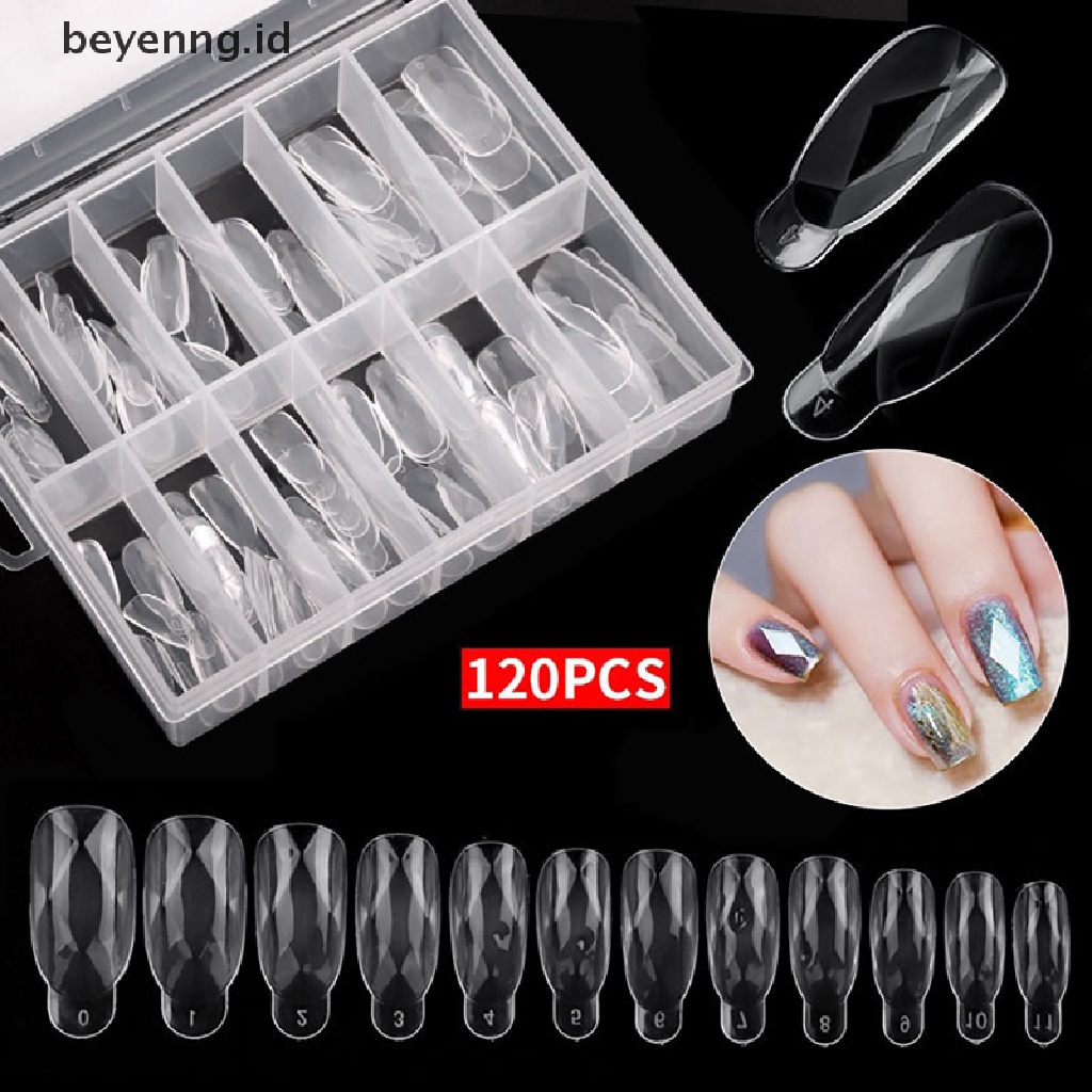 Beyen 120Pcs Nail Mold Tips Nail Dual Forms Finger Extension Nail UV Extend Gel Nails ID