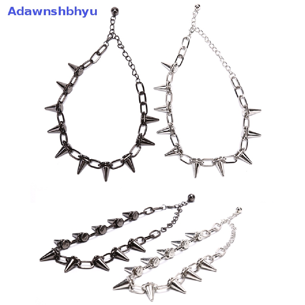 Adhyu Baru Spike Rivet Punk Kerah Kalung Goth Rock Biker Link Rantai Choker Perhiasan ID