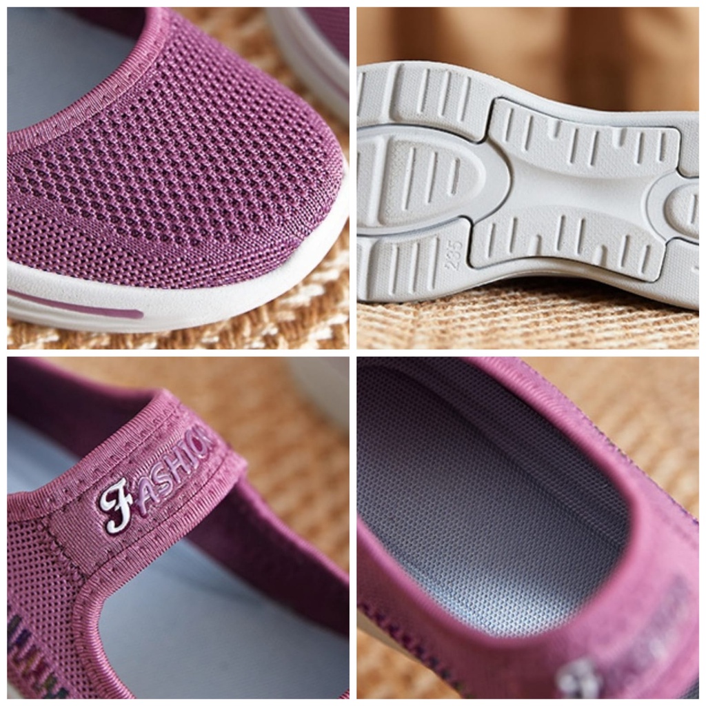GROSIRTAS LV0235 Sepatu Slip On Wanita Flatshoes Sepatu Sport Rajut Wanita
