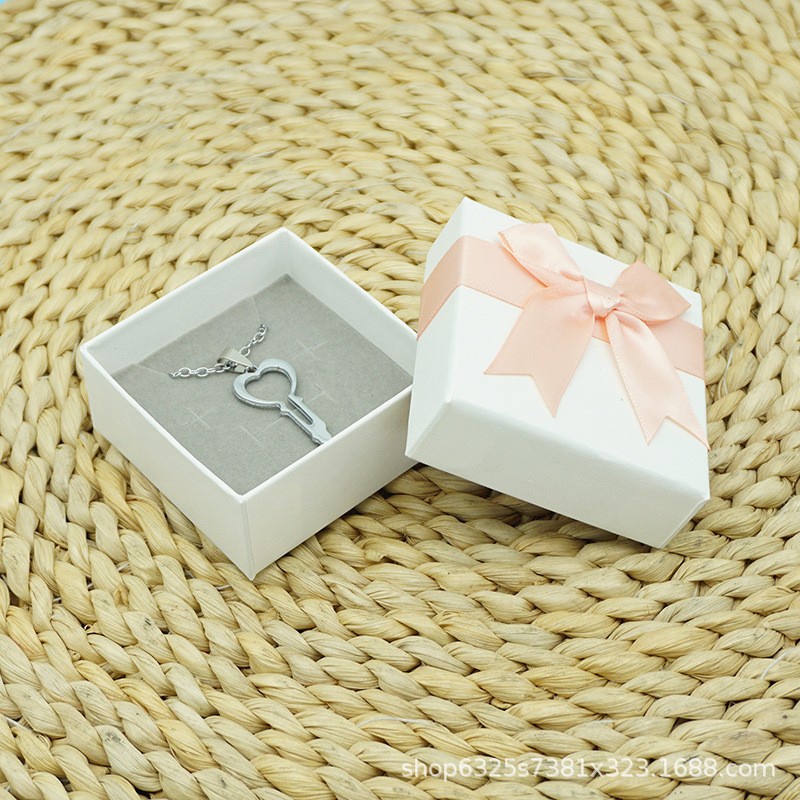 Ring Box Tempat Cincin Sepasang Cute Bow Packing Box Tempat Gelang Anting Jewlery Paket Box