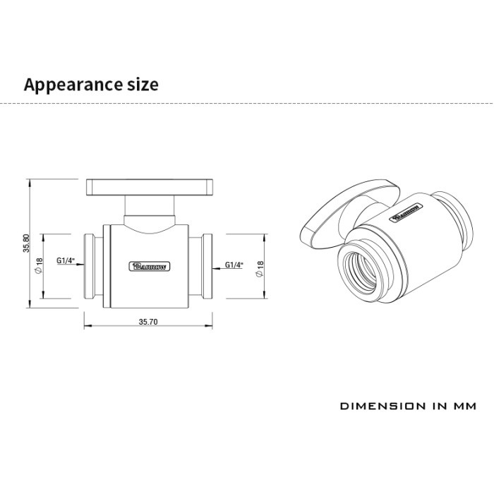 BARROW TQFS-V1 G1/4 Mini Valve With ABS Handle - White