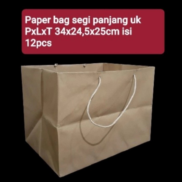 

⭐BISA COD⭐ Paper bag besar segi panjang | goodie bag | tas kado | kantong kertas