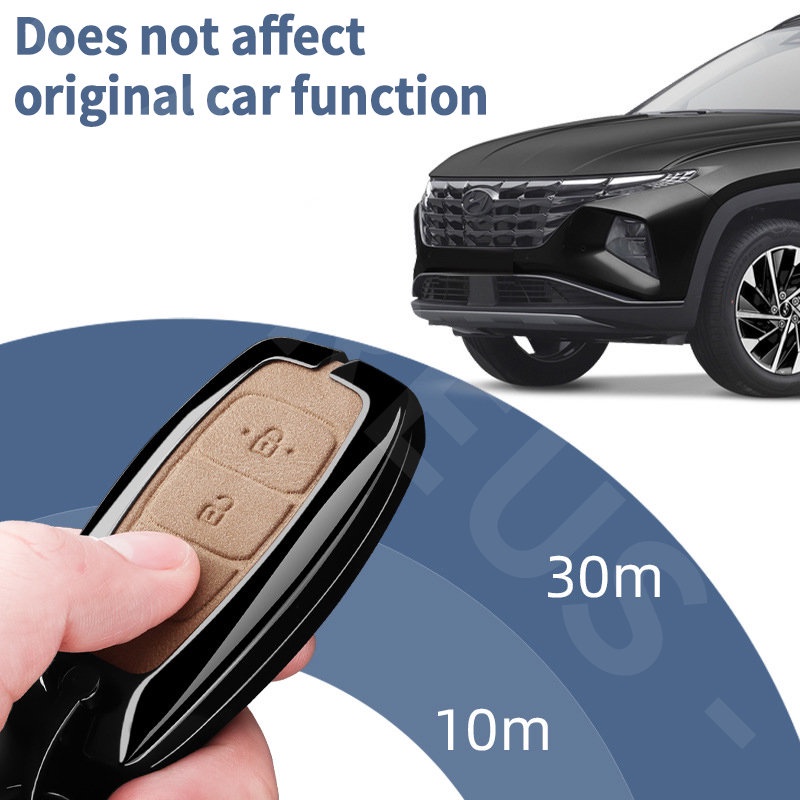 Hyundai Zinc Alloy Leather Case Kunci Mobil Full Wrap Cover Smart Key Protector Untuk Getz Aksen Atoz i20 Trajet H1 i10 Kona Santa Fe