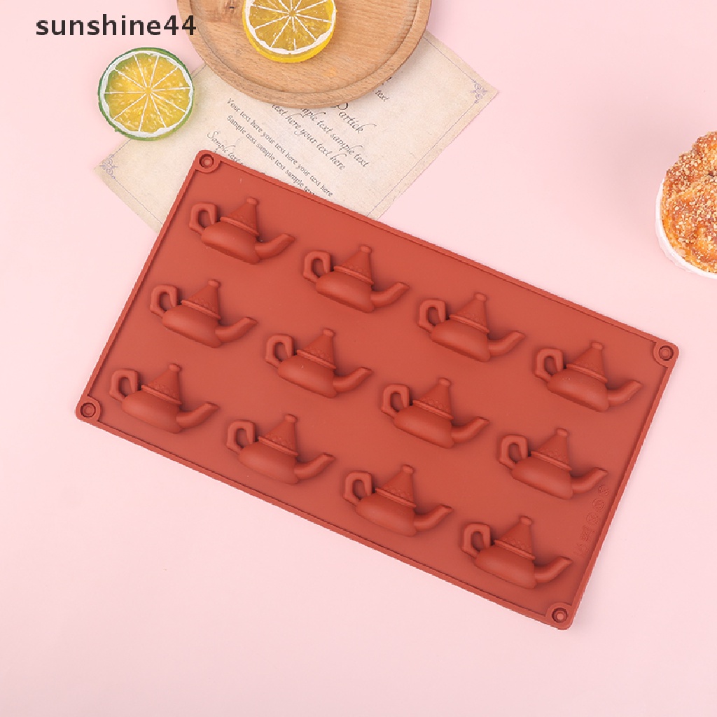 Sunshine 1Pc 12lubang Lucu Bentuk Teko Mousse Kue Cetakan Silikon Es Krim Dessert Mold ID