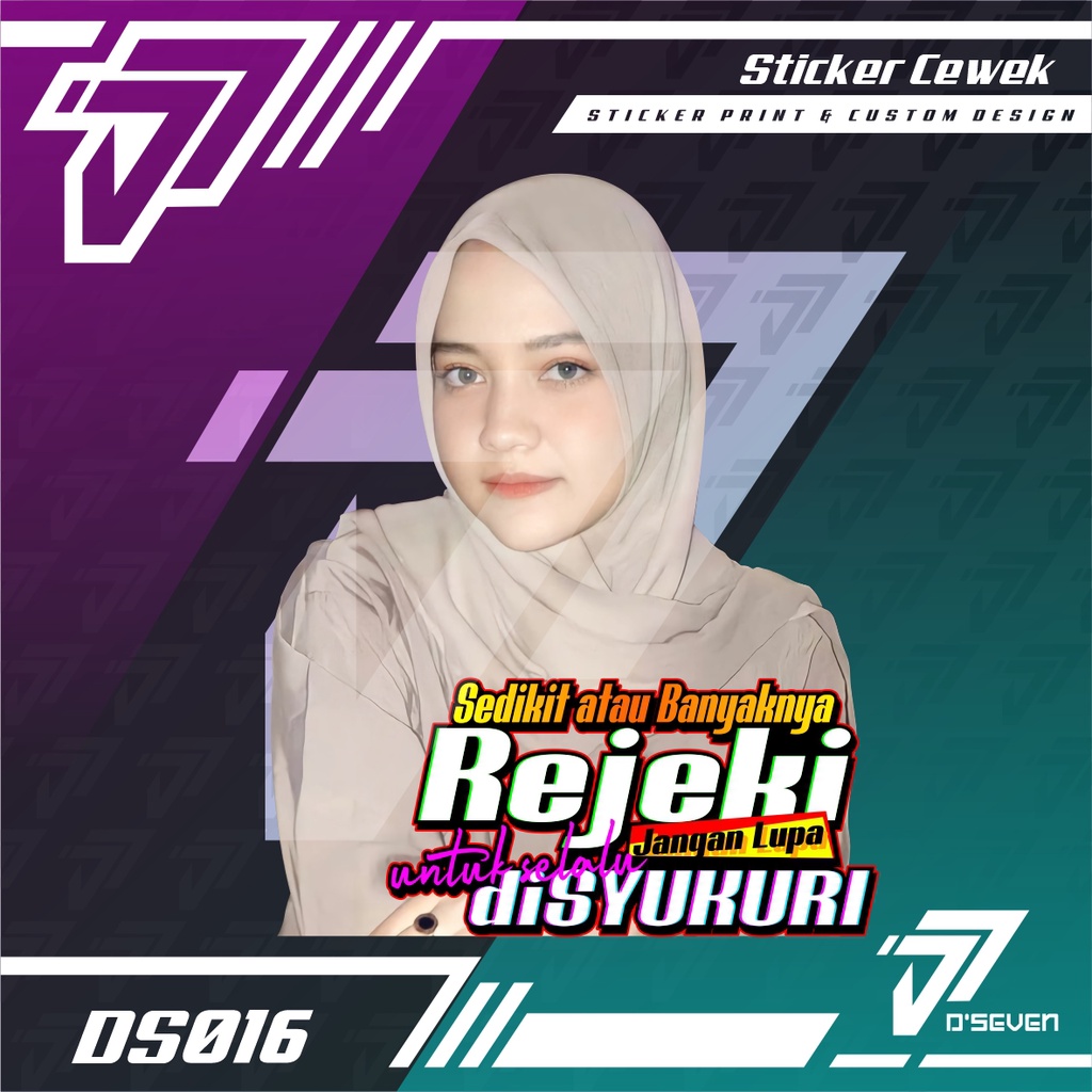 Stiker Foto Cewek Cantik Hijab Vector Custom Bisa Request Foto & Kata-kata - Stiker Mobil / Motor / 