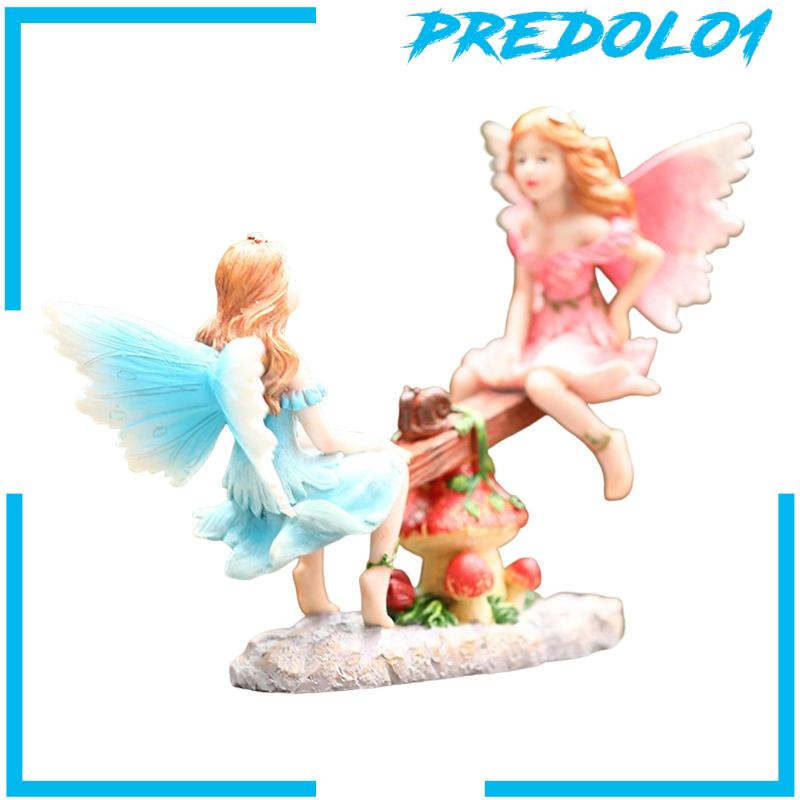 [Predolo1] Fairy Garden Figurines Ornament Mini Figurine for Backyard Lawn Decoration