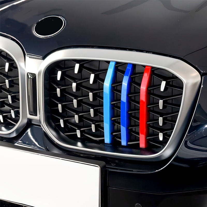 3pcs ABS Untuk BMW X4 G02 xDrive30i 2022 2023mobil Racing Grille Strip Trim Klip M Power Kinerja Aksesoris