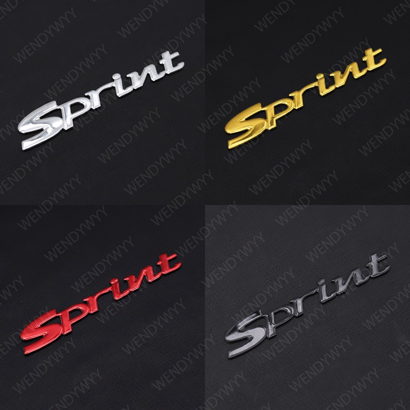 Logo Emblem Sprint 3D Soft Stiker Hias Warna Silver Gold Hitam Merah Untuk Semua Model Vespa Motor