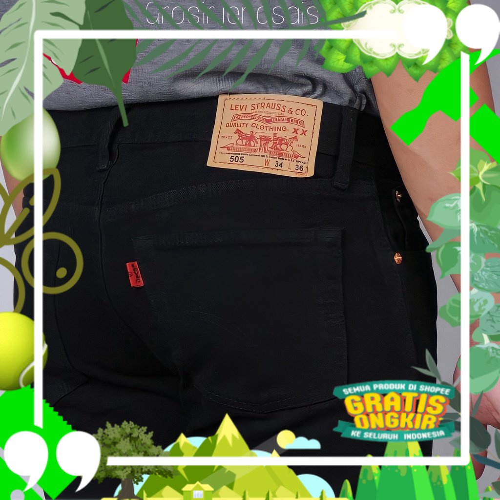 CELANA PANJANG HITAM PRIA JEANS CELANA JEANS PRIA ORIGINAL 100% LEVIS / katok kotak