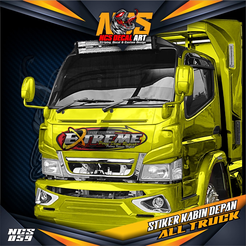Stiker Decal Kabin Depan the truck All Truk Canter, Ragasa, Tepak, Umplung, Dyna , Giga, Elf Macan C