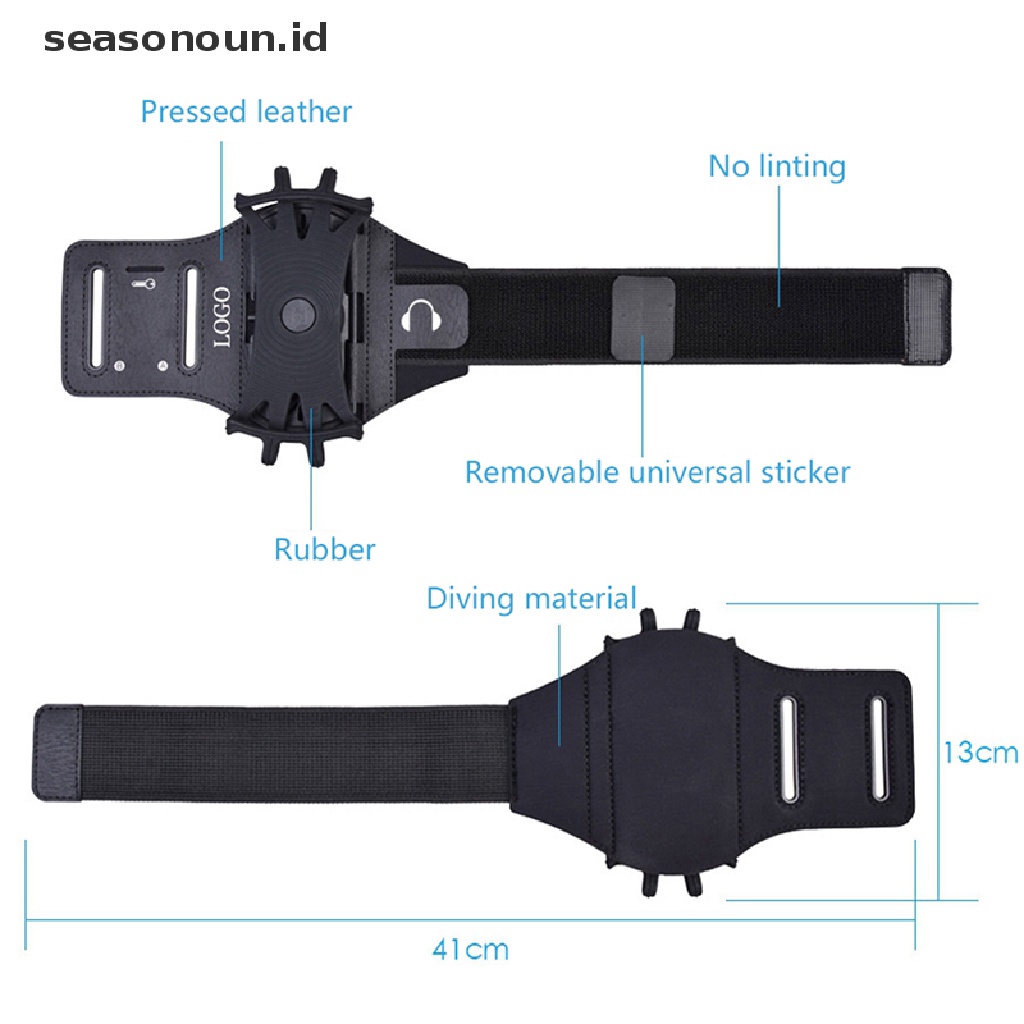 Seasonoun Gelang Ponsel Olahraga Luar Ruangan Ponsel Yang Dapat Dilepas Rotag Menjalankan Ponsel Pergelangan Tangan Tas Lengan Navigasi Takeaway Untuk Fitness Cycling.
