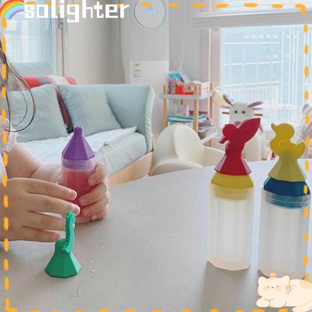 Solighter 3pcs/set Squeeze Bottle Saus Cuka Tahan Debu Botol Dispenser Anti Bocor